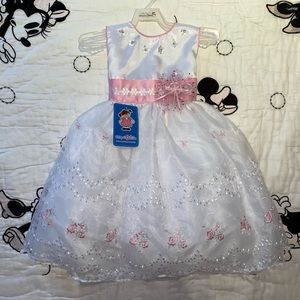 Primera comunión dress( white/ pink )